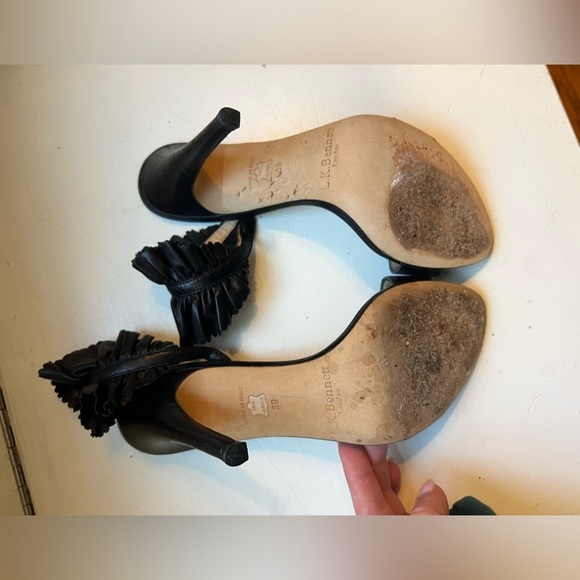 LK Bennett Renae Leather Frill Slingback Stiletto Heel 39 - Picture 11 of 12